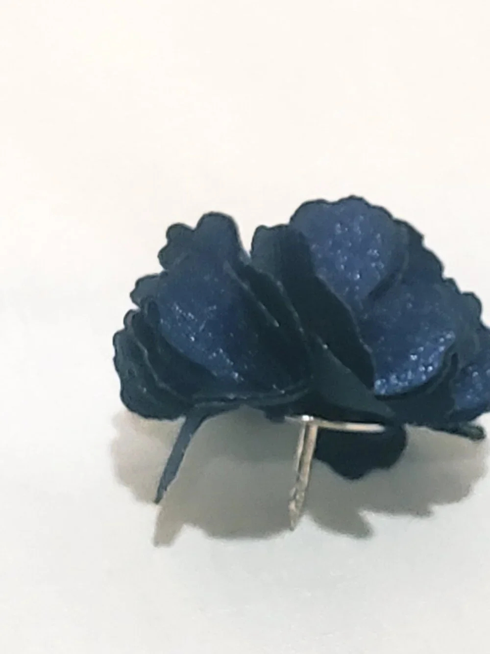 Blue Fabric Carnation Flower 1